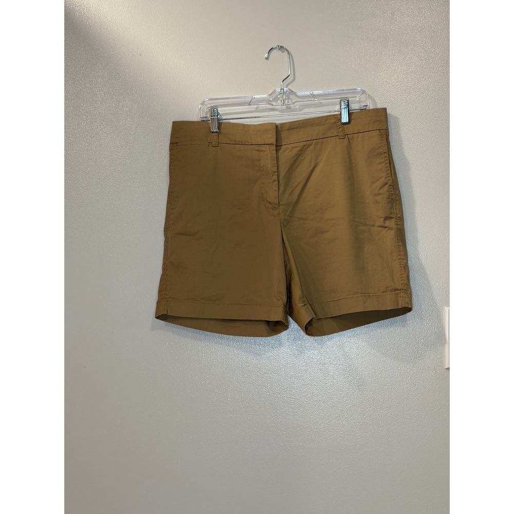 J.Crew Chino Shorts Womens 12 Khaki Tan Cotton Stretch 5 Inch Inseam Casual